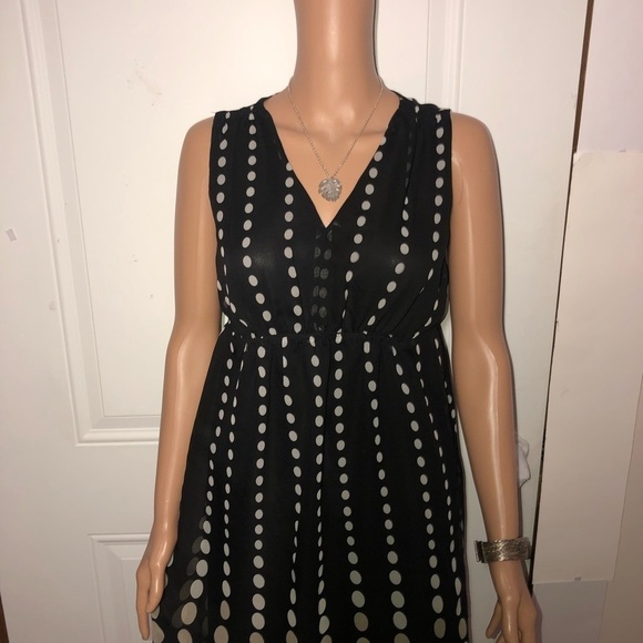 Apt 9 Sheer Midi Dress with Polka Dots Size 10 - Picture 5 of 9